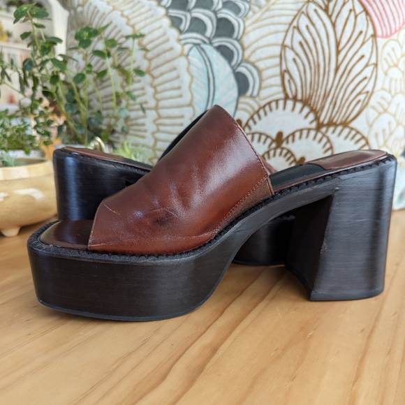 Brown Jeffrey Campbell Concert Platform Slide Sandal - Size 8.5 - Picture 3 of 11